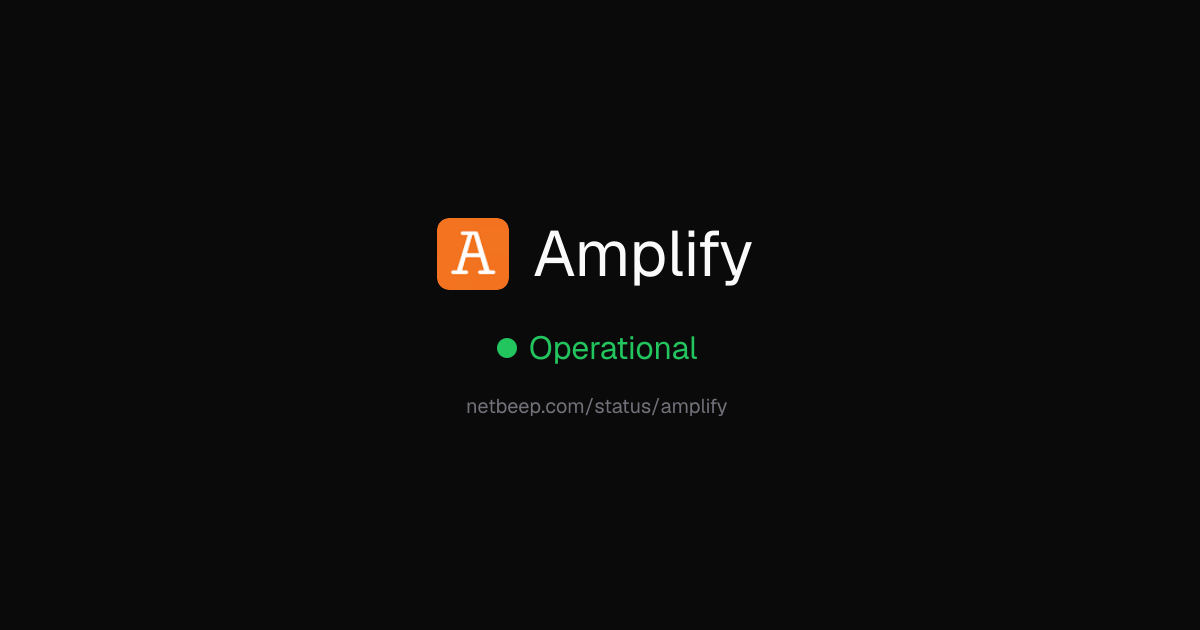 Is Amplify Down? Amplify Status & Outages - netbeep