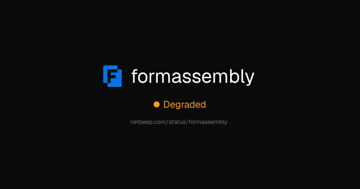 Is formassembly Down? formassembly Status & Outages - netbeep