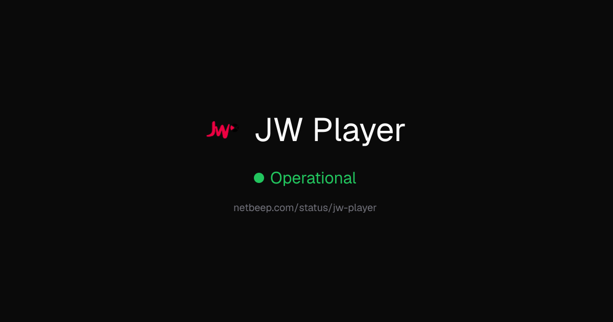 Is JW Player Down? JW Player Status & Outages - netbeep