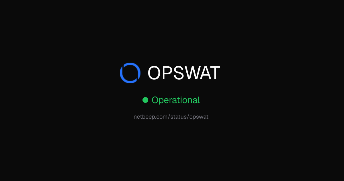 Is OPSWAT Down? OPSWAT Status & Outages - netbeep