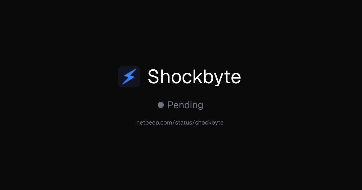 Is Shockbyte Down? Shockbyte Status & Outages - netbeep